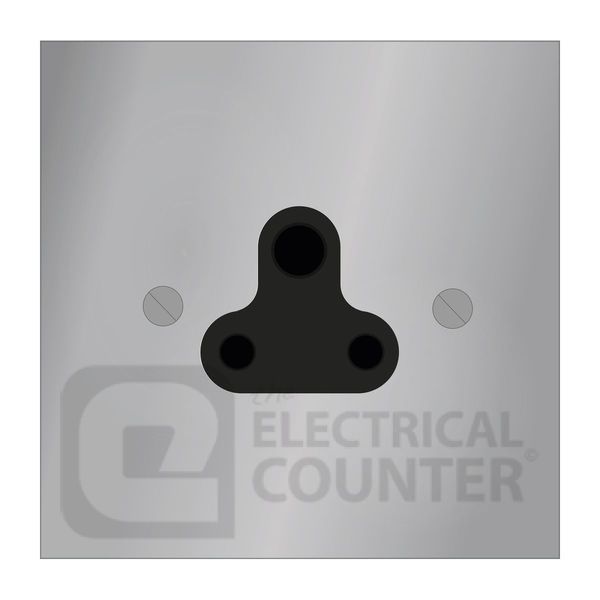Forbes & Lomax SS2/NIC/B Nickel Silver 1 Gang 2A Unswitched Round Pin Socket - Black Insert