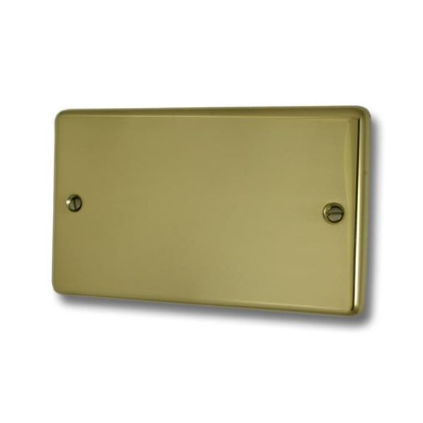G and H Electrical CB32 Contour Polished Brass Double Blank Plate