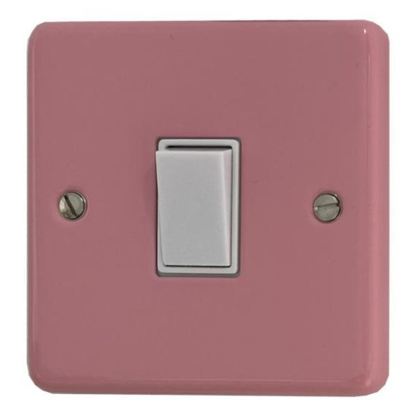 G and H Electrical CGP1W Contour Gloss Pink 1 Gang White Light Switch