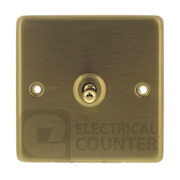 Satin Brass Contour 1 Gang Toggle Switch
