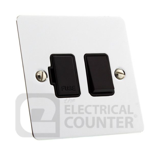 Polished Chrome Fused Connection Spur Unit Switched - Black Insert