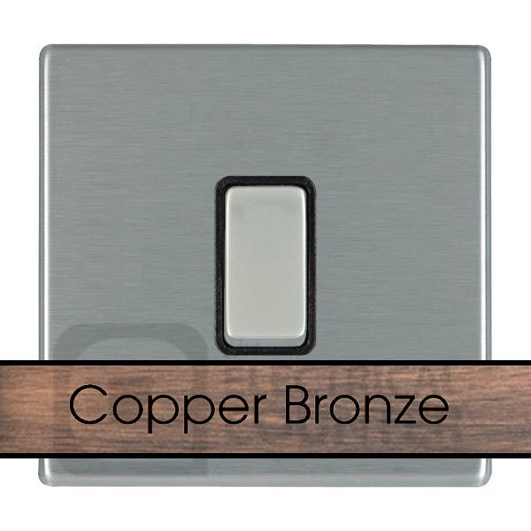 Hamilton 7CBCR21BL-B Hartland CFX Screwless Copper Bronze 1 Gang 10AX 2 Way Plate Switch
