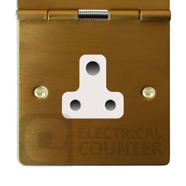 Satin Brass 1 Gang 5A Unswitched Floor Socket