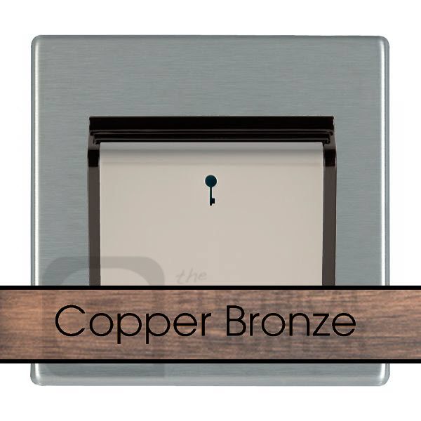 Hamilton 8CBCC11BL-B Sheer CFX Copper Bronze 1 Gang 10A 6AX Single Pole LED Locator Hotel Key Card Switch - Black Insert
