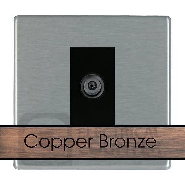 Hamilton 8CBCDSATB Sheer CFX Copper Bronze 1 Gang Non-Isolated Satellite Outlet - Black Insert