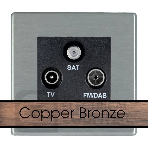 Hamilton 8CBCDTRIDB Sheer CFX Copper Bronze 1x TV 1x FM 1x SAT Triplexer - Black Insert