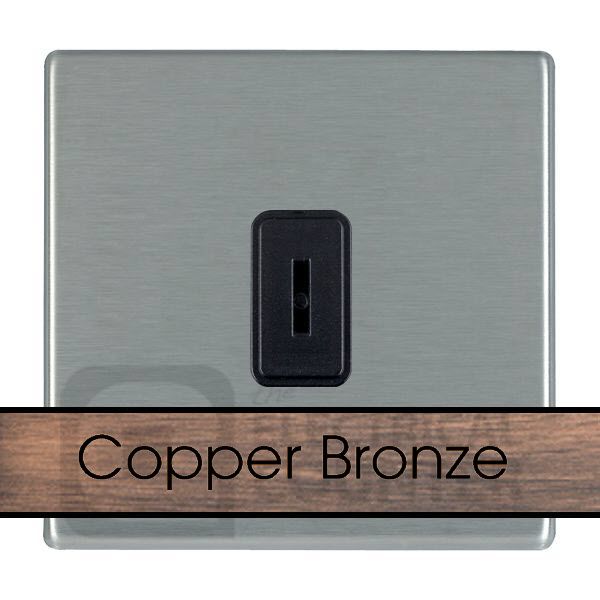 Hamilton 8CBCK21B Sheer CFX Copper Bronze 1 Gang 20AX 2 Way Key Switch - Black Insert
