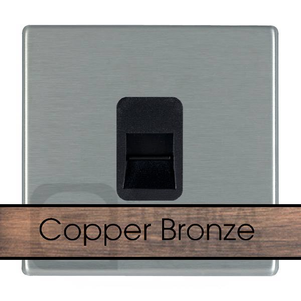Hamilton 8CBCTCMB Sheer CFX Copper Bronze 1 Gang Master Telephone Socket - Black Insert