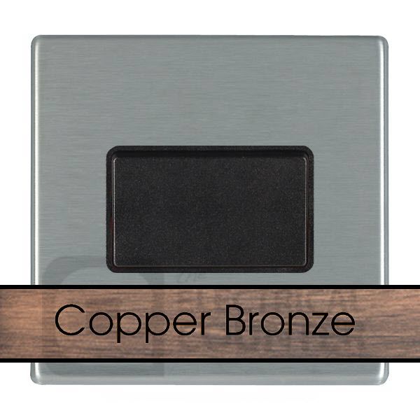 Hamilton 8CBCTPBL-B Sheer CFX Copper Bronze 1 Gang 10A Triple Pole Fan Isolator Switch - Black Insert