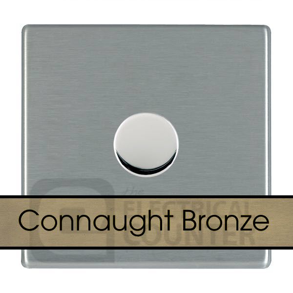 Hamilton 8HBC1X40 Sheer CFX Connaught Bronze 1 Gang 400W 2 Way Resistive Leading Edge Push Dimmer Switch