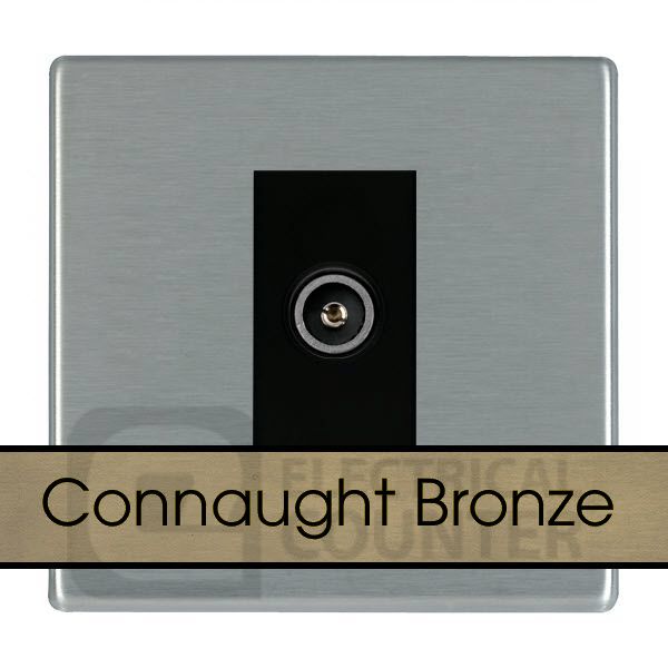Hamilton 8HBCDTVFB Sheer CFX Connaught Bronze 1 Gang Non-Isolated Female Coaxial TV Socket - Black Insert