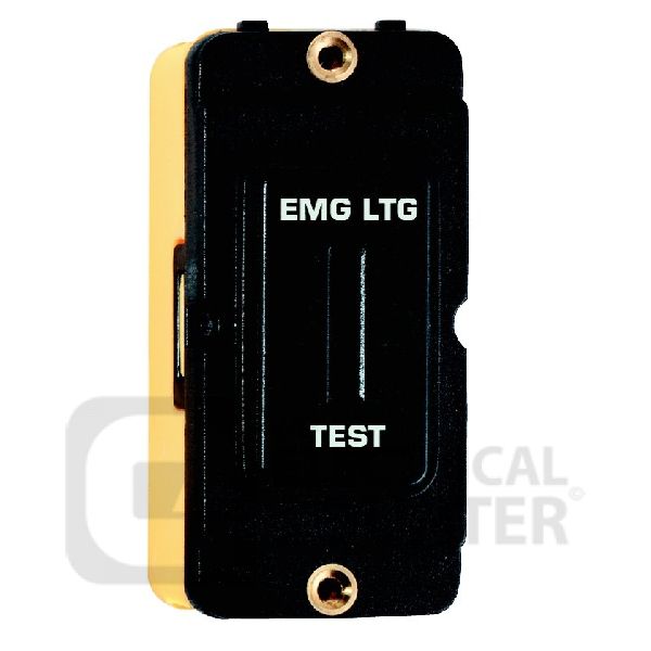 Grid-IT Black 2 Way 20AX Key Switch Module "EMG LTG Test" Printed 