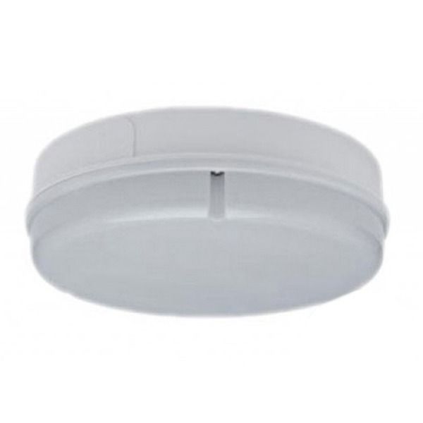 White Circular 15W IP65 LED Emergency & M/V Sensor Bulkhead Fitting