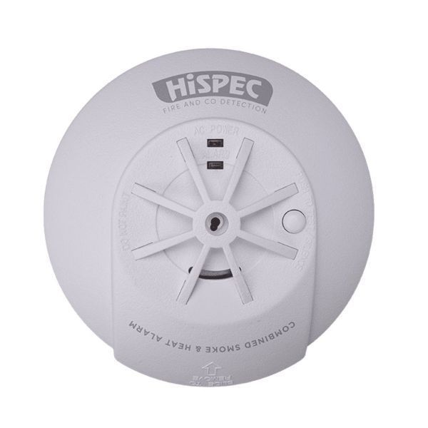 HiSPEC HSSA-PH-RF10-PRO Smoke and Heat Detector Mains Wireless Interconnection Capability 9V Backup with Test and Hush Buttons