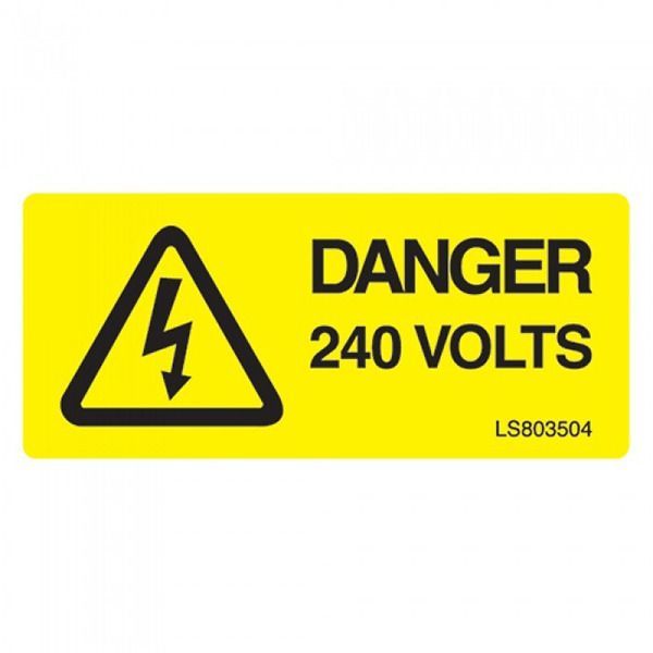 "DANGER 240 VOLTS" Electrical Safety Labels - Roll of 100