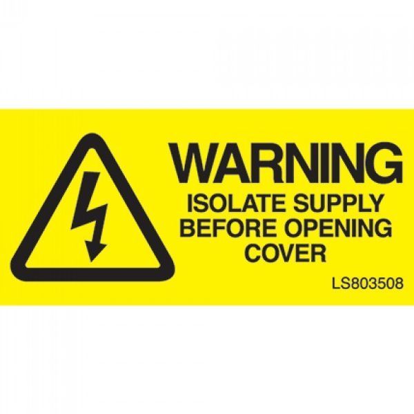 "WARNING ISOLATE SUPPLY BEFORE" Electrical Safety Labels - Roll of 100