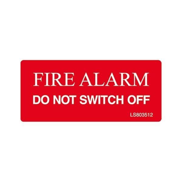 "FIRE ALARM DO NOT SWITCH OFF" Electrical Safety Labels - Roll of 100