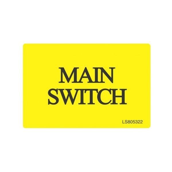 "MAIN SWITCH" Electrical Safety Labels - Roll of 100
