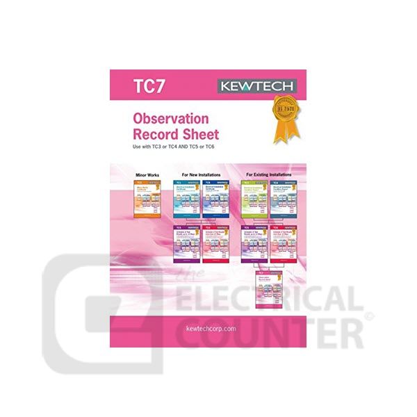 Kewtech TC7 Observation Record Sheet 