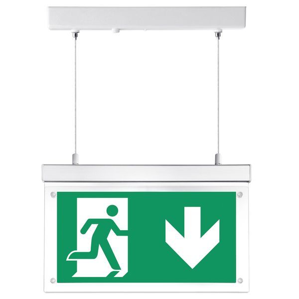 Lumineux 421311 Fontburn White 3W 39lm 6000K Self Test Hanging Emergency Exit Sign 
