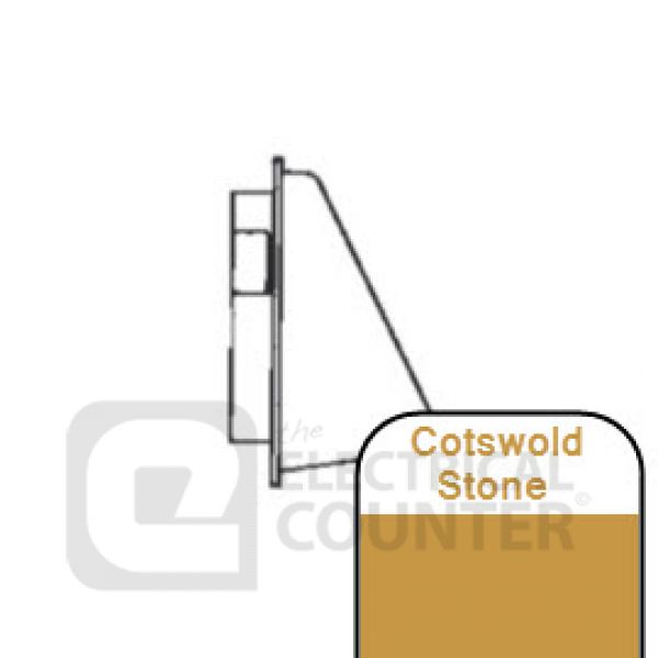 Manrose 1241C 125mm 5 Inch Cotswold Stone Cowled Wall Outlet with Damper, Round Spigot