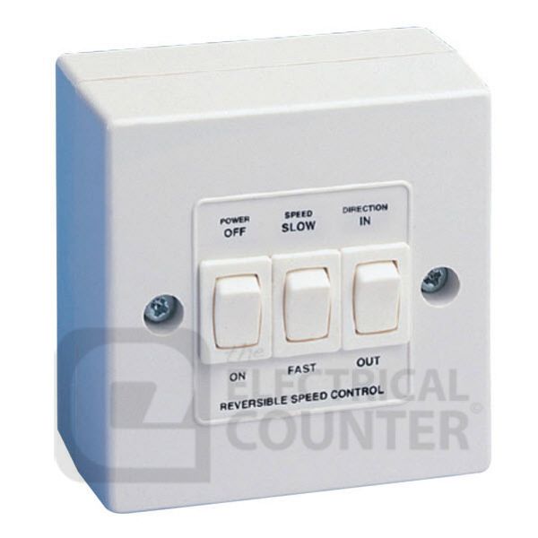 Manrose 1348 Two Speed Reversible Controller, On-Off Switch And Intake And Extract Switch