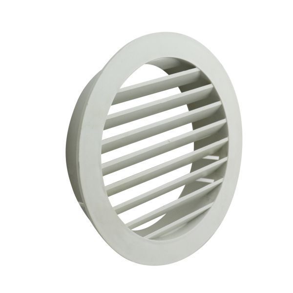 Manrose 41020 External 100mm 4 Inch Round Louvred Grille - White