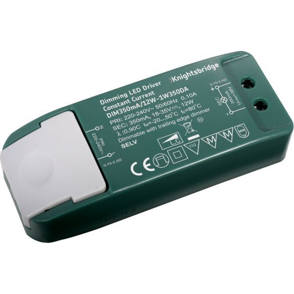 Knightsbridge 1W350DA IP20 350mA 12W Constant Current LED Dimmable Driver
