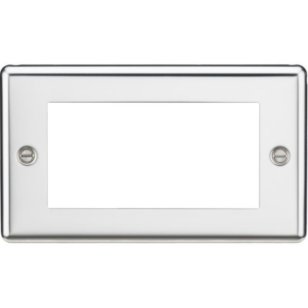 Knightsbridge CL4GPC Modular Polished Chrome 4 Gang Rounded Edge Front Plate