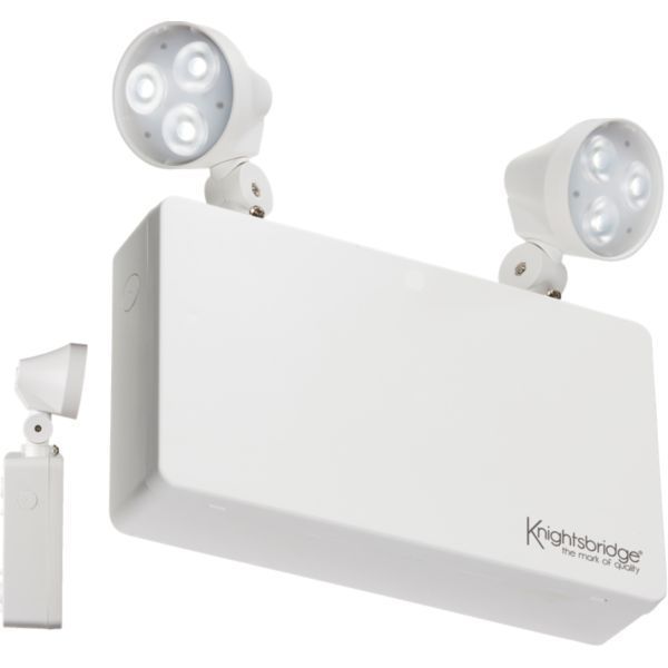 Knightsbridge EMTWINPC White IP20 2x3W 410lm 6500K Non-Maintained LED Twin Emergency Spotlight
