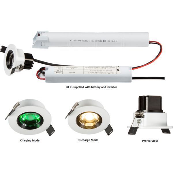 Knightsbridge ENM5 White IP20 5W 340lm 6000K 68mm Non-Maintained LED Emergency Downlight