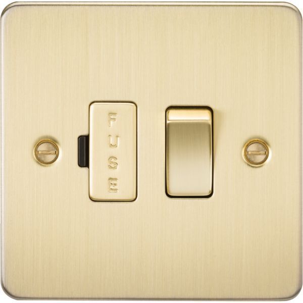Knightsbridge FP6300BB Flat Plate Brushed Brass 13A Switched Fused Spur Unit