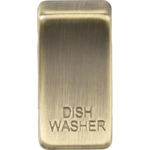 Knightsbridge GDDISHAB Grid Antique Brass DISHWASHER Switch Cover