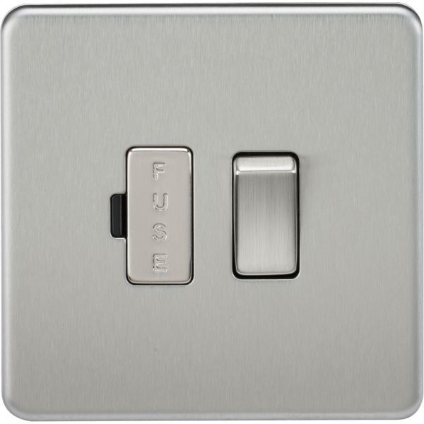 Knightsbridge SF6300BC Screwless Brushed Chrome 13A Switched Fused Spur Unit