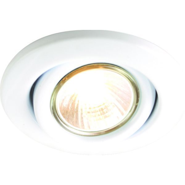 Knightsbridge SGZ10CW White IP20 50W Max 105mm Dimmable LED GU10 Recessed Tilt Downlight