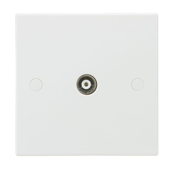 Knightsbridge SN0120 Square Edge White 1 Gang Isolated Coaxial TV Outlet