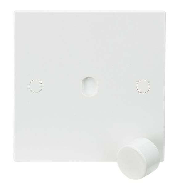 Knightsbridge SN1DIM Square Edge White 1 Gang Dimmer Plate with Matching Dimmer Cap