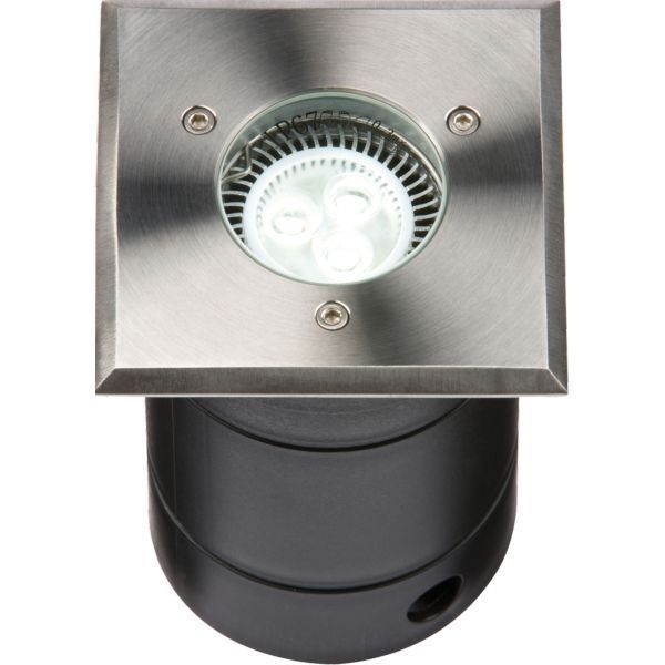 Knightsbridge WSGULED Stainless Steel IP67 25W Max 100mm LED GU10 Square Walkover or Driveover Light