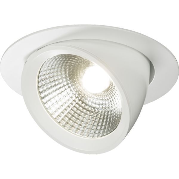 Knightsbridge WW40C White IP40 40W 4050lm 4000K 190mm Non-Dimmable LED Round Recessed Adjustable Downlight