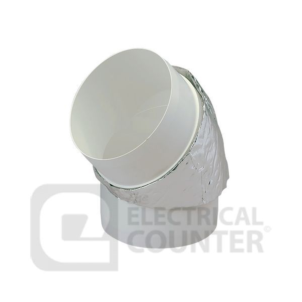 National Ventilation 125-IP-45 Monsoon 125mm Round Insulated 45 Degree Bend