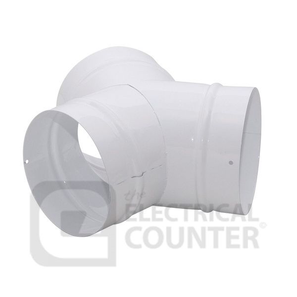 National Ventilation MONV3400 Monsoon White System 125 Equal Y-Piece for 100mm Round Pipe