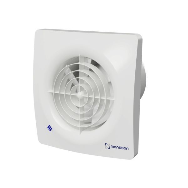 National Ventilation MONS100PIRA Monsoon IP45 Silence Axial Extractor Fan 100mm with PIR