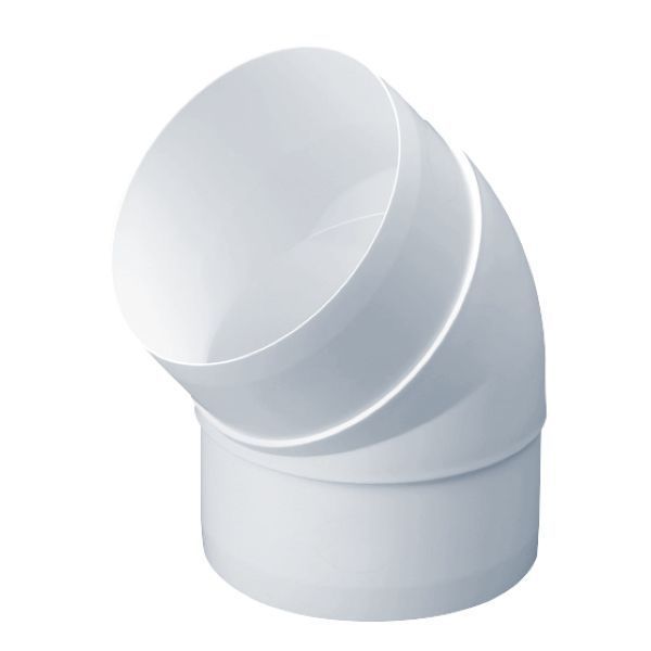 National Ventilation MONV351 Monsoon White 45 Degree Bend for Round Pipe 125mm