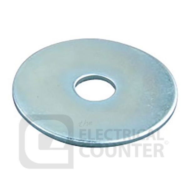 Olympic Fixings 085-195-180 BZP Large Diameter Steel Penny Washers M6 (100 Pack, 0.06 each)