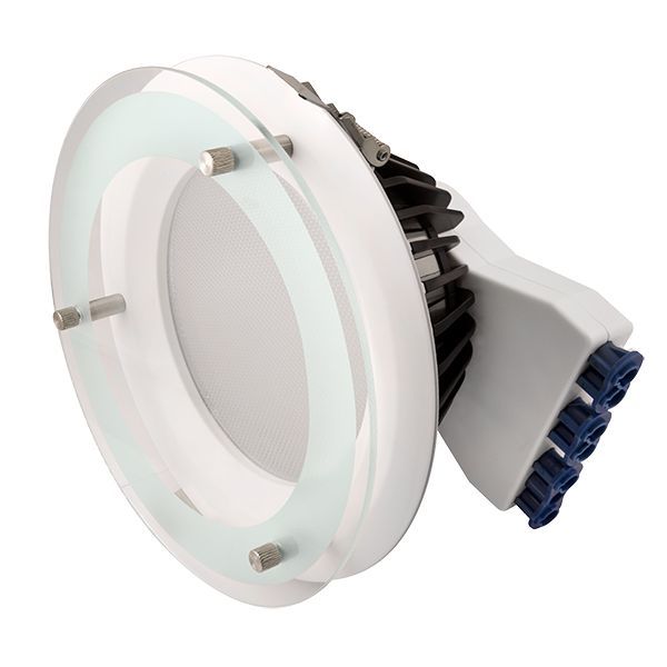 Ovia OV65206CTADGL Inceptor Iona White IP44 20W 1450lm 2700-4000-6500K CCT Dimmable Drop Glass Downlight