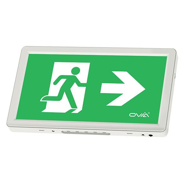 Ovia OVEM11311WHR Ernex White IP20 3W 45lm 6500K 3 Hour Emergency Exit Sign with Right Legend