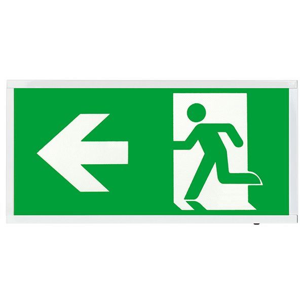 Ovia OVEM5311WHLST Calvex White IP20 4W 45lm 5500K Emergency Self Test Box Exit Sign with Left Legend