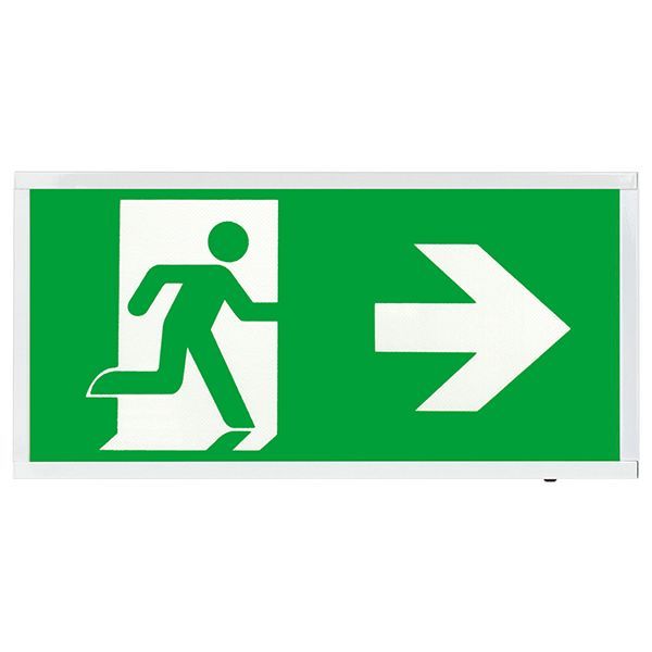 Ovia OVEM5311WHR Calvex White IP20 4W 45lm 5500K Emergency 3 Hour Box Exit Sign with Right Legend