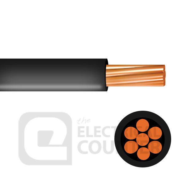 Pitacs 6491B10.0BK-100m Black Single Core Low Smoke, Zero Halogen 6491B 10.0mm Cable - 100