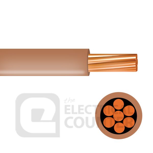 Pitacs 6491X6.0BR-100m Brown Single Core 6491X 6.0mm Cable - 100m